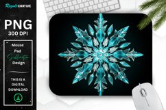 Glowing Turquoise Snowflake Mouse Pad Product Image 1