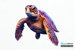 Glowing Turtle Sublimation PNG Clipart Product Image 1