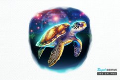 Glowing Turtle Sublimation PNG Clipart Product Image 1
