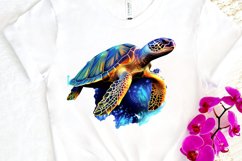 Glowing Turtle Sublimation PNG Clipart Product Image 3
