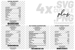 4x Dating Receipts Standards Upgrade Red Flag SVG Cut Files Product Image 1