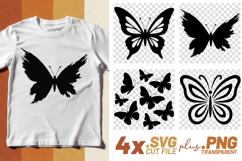 4x Butterfly Designs Abstract Cluster Ornamental SVG Files Product Image 1