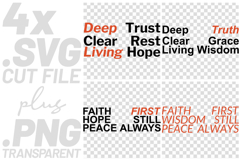 4x Deep Clear Living Faith Hope Peace SVG Cut Files Cricut Product Image 1