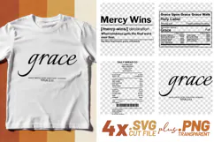 4x Christian Quotes Mercy Wins SVG Cut Files Daily Bread Product Image 1