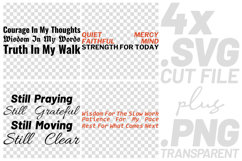 4x Inspirational Quotes Still Praying Still Moving SVG Cut Product Image 1