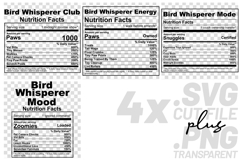 4x Funny Quotes Bird Whisperer Club Energy Mode SVG Cut File Product Image 1