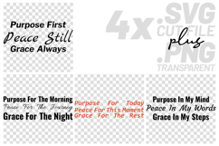 4x Purpose Peace Grace Quotes SVG Cut Files Cricut Bundle Product Image 1