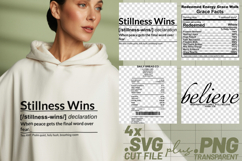 4x Christian Quotes Stillness Wins SVG Cut Files Believe Product Image 1