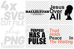 4x Christian Quotes Hallelujah Trust SVG Cut Files Jesus Product Image 1