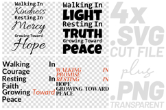 4x Walking In Faith Hope Peace SVG Cut Files Cricut Bundle Product Image 1