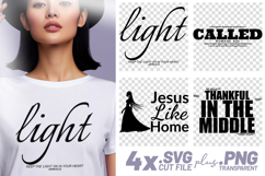 4x Christian Quotes Called Jesus SVG Cut Files Thankful Home Product Image 1