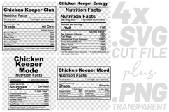 4x Funny Quotes Chicken Keeper Club Energy Mode SVG Cut File Product Image 1