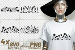 4x Floral SVG Wildflower Lavender Border Cricut PNG EPS Product Image 1