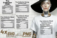 4x Funny Quotes Toy Collector Nutrition Facts SVG Cut Files Product Image 1