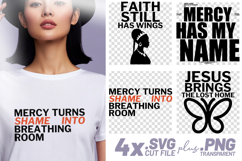 4x Christian Quotes Mercy Name SVG Cut Files Faith Blessed Product Image 1