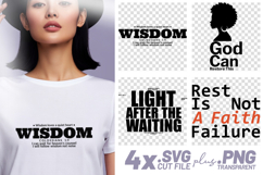 4x Christian Quotes Wisdom Light SVG Cut Files Rest God Product Image 1