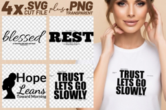 4x Christian Quotes Blessed Rest SVG Cut Files Hope Trust Product Image 1