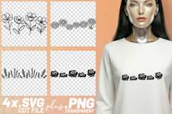 4x Floral SVG Daisy Lavender Rose Files Cricut PNG EPS Product Image 1