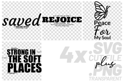4x Christian Quotes Rejoice Saved SVG Cut Files PNG DIY Tees Product Image 1