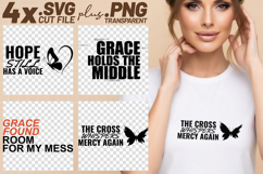4x Christian Quotes Hope Grace SVG Cut Files Crosses Mercy Product Image 1