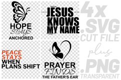 4x Christian Quotes Hope Peace SVG Cut Files Jesus Pray DIY Product Image 1
