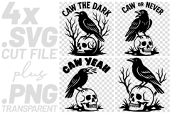 4x Caw The Dark Caw Or Never Caw Yeah SVG Cut Files Shirt Product Image 1