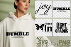 4x Inspirational Quotes Joy Humble SVG Cut Files Peace Product Image 1