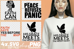 4x Christian Quotes Faith Peace SVG Cut Files Grace Heart Product Image 1