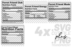 4x Funny Quotes Ferret Friend Club Energy Mode SVG Cut Files Product Image 1