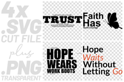 4x Inspirational Quotes Trust Hope SVG Cut Files Work Boots Product Image 1