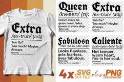 4x Queen Extra Fabulosa Caliente Definition SVG Cut Files Product Image 1