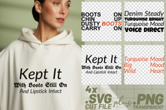 4x Inspirational Quotes Boots On Turquoise Mood SVG Cut File Product Image 1