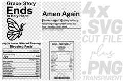 4x Christian Quotes Amen Again SVG Cut Files Grace Story Joy Product Image 1