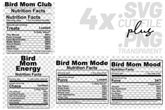 4x Funny Quotes Bird Mom Club Energy Mode Mood SVG Cut Files Product Image 1