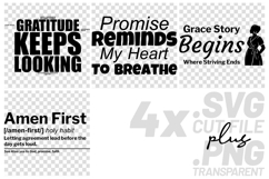 4x Christian Quotes Gratitude Keeps SVG Cut Files Amen Hope Product Image 1
