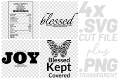 4x Christian Quotes Blessed Joy SVG Cut Files Trust God Product Image 1