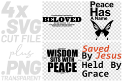 4x Christian Quotes Beloved Peace Name SVG Cut Files Crafts Product Image 1