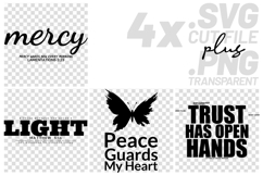 4x Religious Quotes Mercy Peace SVG Cut Files Trust Tees Art Product Image 1