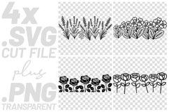 4x Floral SVG Rose Lavender Border Files Cricut PNG EPS Product Image 1