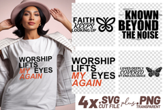 Faith Keeps Looking Up SVG Bundle Christian Butterfly Product Image 1