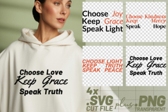4x Choose Joy Kindness Love Speak Light SVG Cut Files Product Image 1