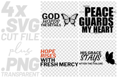 4x Christian Quotes Peace Hope SVG Cut Files Fresh Mercy Product Image 1