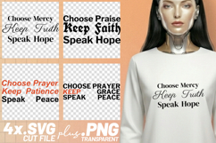 4x Choose Mercy Praise Prayer Speak Peace SVG Cut Files Product Image 1