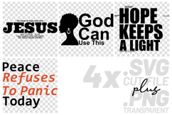4x Christian Jesus Hope Peace SVG Cut Files Faith Quotes Product Image 1