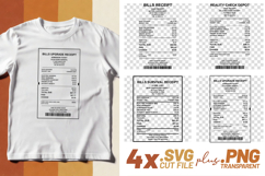 4x Receipts Electric Sadness Rent Reminder Paid SVG Cut File Product Image 1