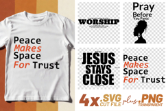 4x Christian Quotes Worship Jesus SVG Cut Files Peace Decal Product Image 1