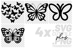 4x Butterfly Designs Heart Abstract Hearts SVG Cut Files Product Image 1