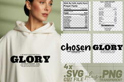4x Christian Quotes Walk By Faith SVG Cut Files Chosen Glory Product Image 1