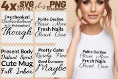 4x Sarcastic Quotes SVG Cricut Cut File Shirt Design Product Image 1