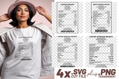 4x Coffee Receipts Upgrade Espresso Motivation SVG Cut Files Product Image 1